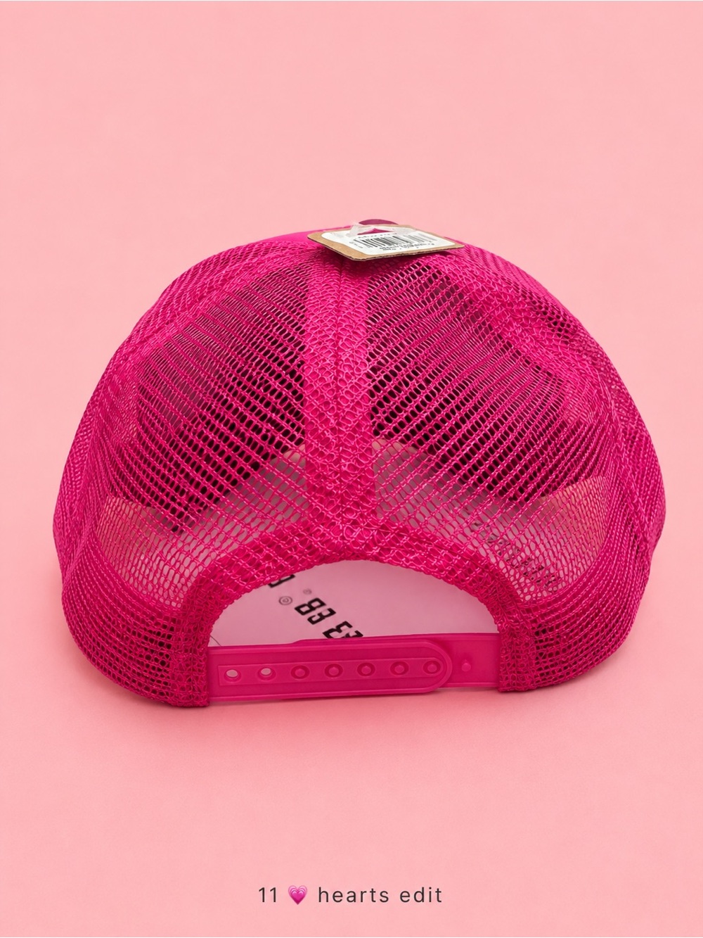 Fuchsia Barbie Pink Upside Down Smiley Face Foam Trucker Hat Snapback NWT - Picture 6 of 8